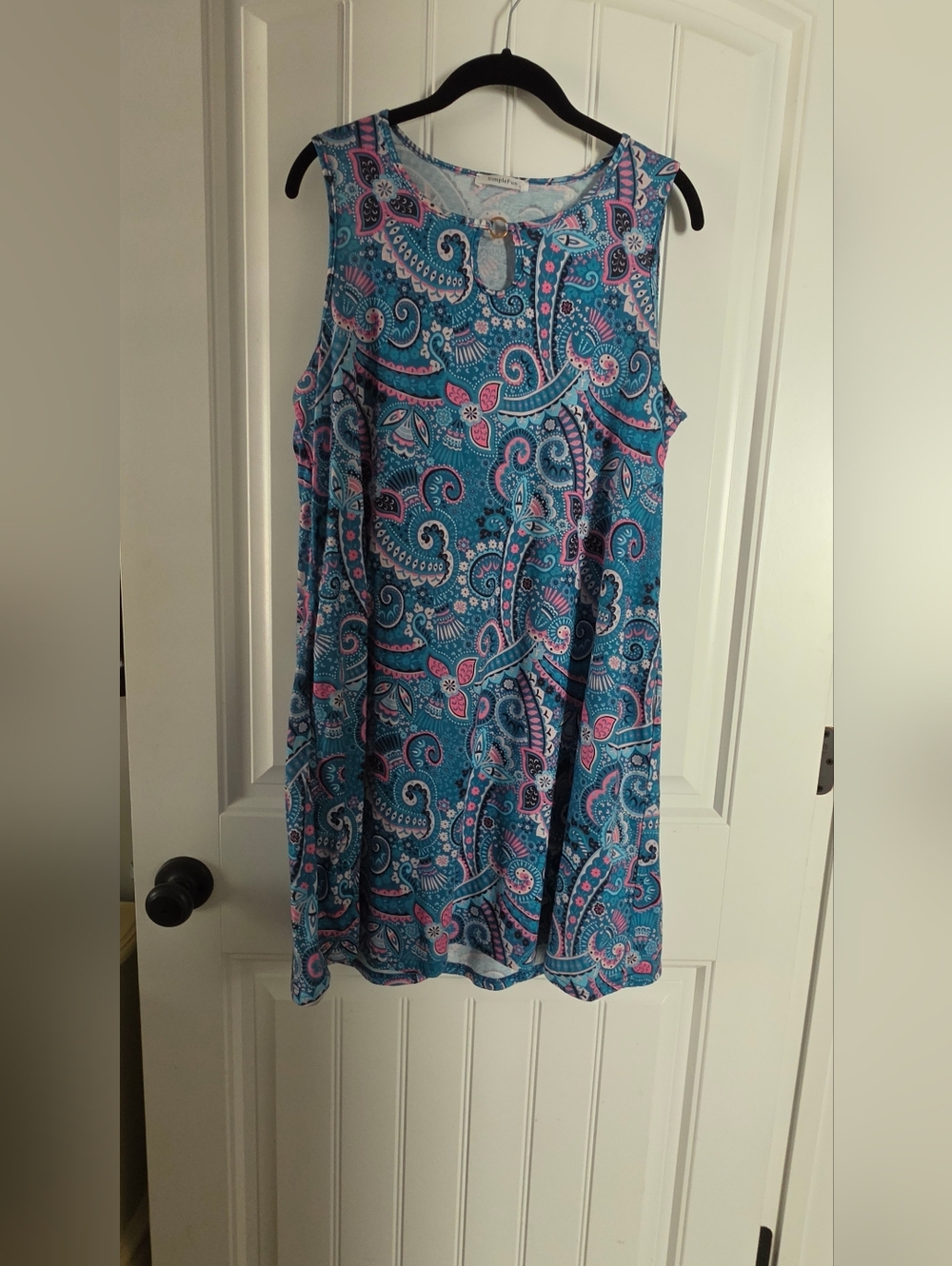 Blue & Pink Paisley Sleeveless Sundress